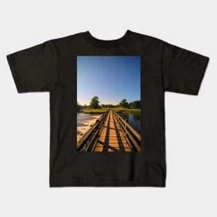 Bolton Abbey Bridge over the Flowing River Wharfe at Night 5613 A IMG Kids T-Shirt